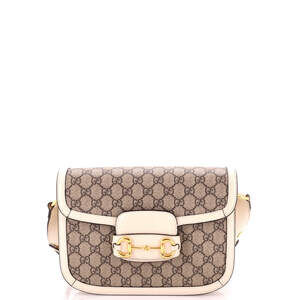 Gucci Small Horsebit 1955 Shoulder Bag GG Coated Canvas with Leather